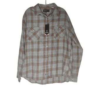 NWT Molokai Surf Co. Men's XXL Flannel Shirt Button Up  Long Sleeve